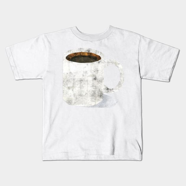 Plain Mug of Black Coffee Kids T-Shirt by Babban Gaelg